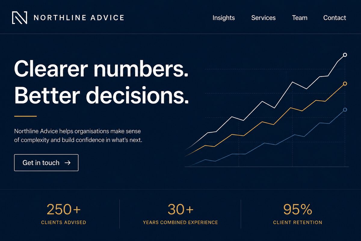 Fictional consultancy website, Northline Advice